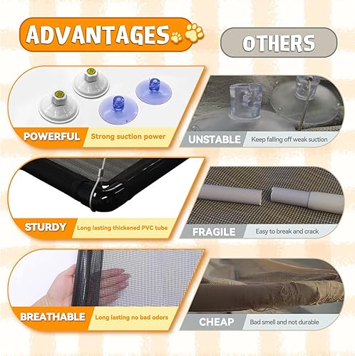 Miniatura 5 de Peyela Cama hamaca para ventana de gato, asiento soleado para ventana de gato, cama para mascotas montada para gatitos, mascotas, gatos, estantes