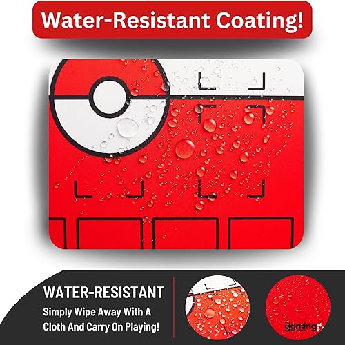Miniatura 4 de The Gaming Mat Company Tapete de juego de Pokémon compatible con 2 jugadores para tarjetas de Pokémon, 28 x 18 x 0.16 pulgadas, tapete de batalla