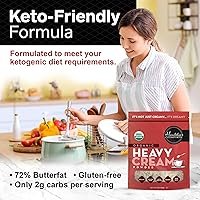 Vista 4 de Healthier Comforts Crema Láctea en Polvo Orgánica (72% de Mantequilla) Certificada USDA Orgánica, Kosher Sin Gluten, Sin GMO, Apto para Keto