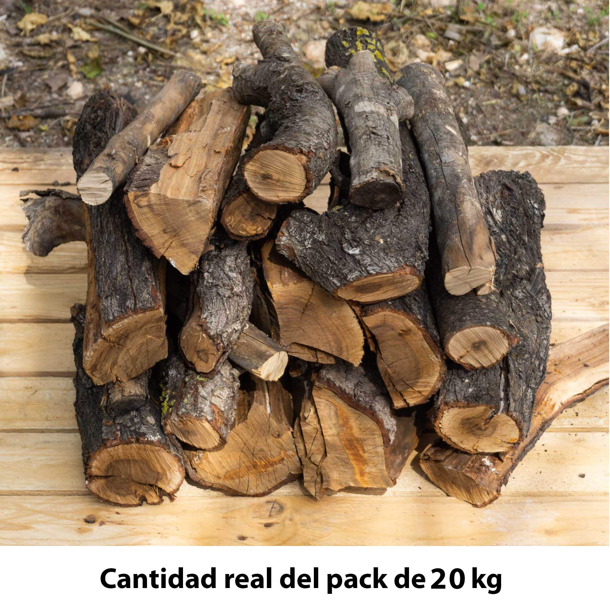 22 kg, 30 litros leña para Chimenea variada, Alto Poder calorífico. Troncos Cortos 40 cm, Estufa, Barbacoa, Fuego al Aire Libre, tala sostenible