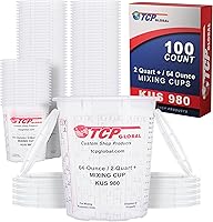Vista 1 de Custom Shop Paint Mixing Cups, 64-Ounce (Box of 100) - Plastic Measuring Cups for Liquids, Automotive Painting, Epoxy Resin, Acrylic Arts, Crafts