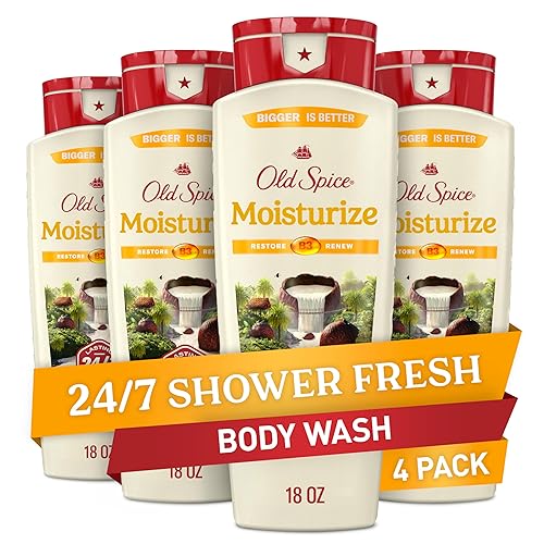 Old Spice Cleansing Body Wash for Men, 24/7 Shower Fresh with Lasting Scent, Restore & Renew, Gentle on Skin, Vitamin B3, Moisturize with Shea