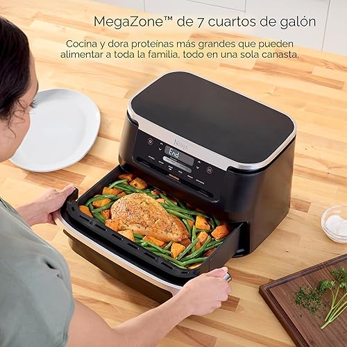 Miniatura 2 de Ninja Foodi FlexBasket - Freidora de aire 6 en 1 con megaZone de 7 cuartos de galón y divisor de cesta para proteínas grandes y comidas completas