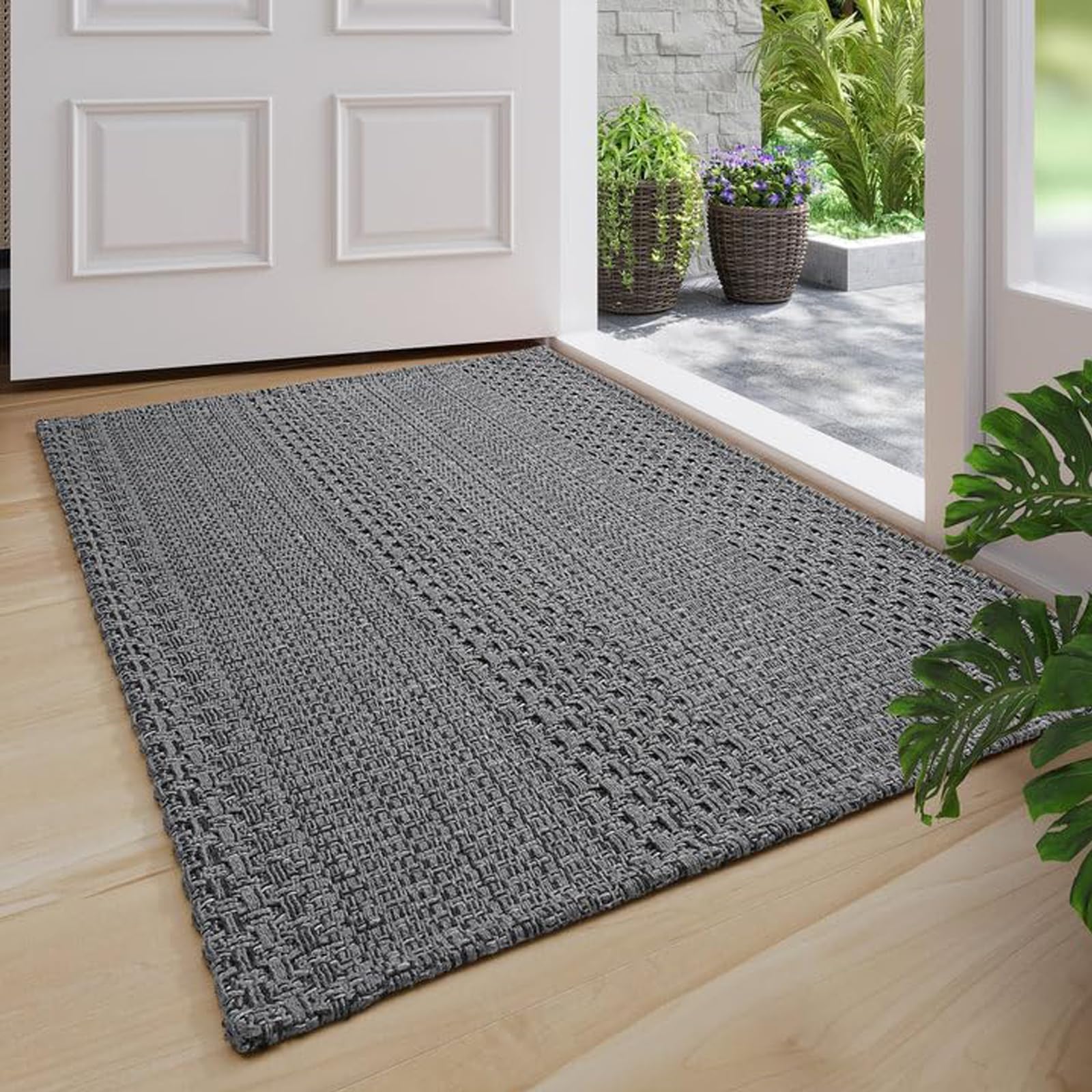 Cheerx Boho Runners for Hallways Washable Kitchen Runner Non Slip Rubber Backed Hallway Rugs Cotton Entryway Runner Rug Floor Carpet for Indoor Hall, Backdoor, Kitchen（60x90cm）