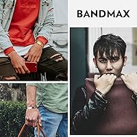 Vista 2 de Bandmax Pulsera de alerta médica de acero inoxidable personalizada con identificación de emergencia elástica para diabéticos, joyería de alerta