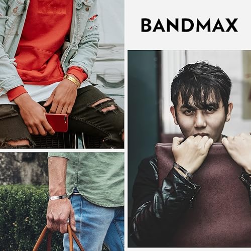 Miniatura 2 de Bandmax Pulsera de alerta médica de acero inoxidable personalizada con identificación de emergencia elástica para diabéticos, joyería de alerta