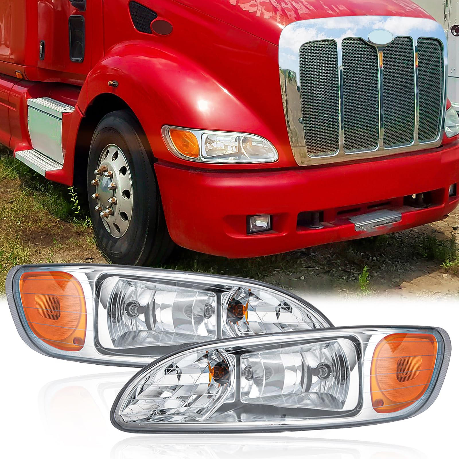 ひつじ Amazon.com: SEPEY Headlights for Peterbilt 386, Replacement