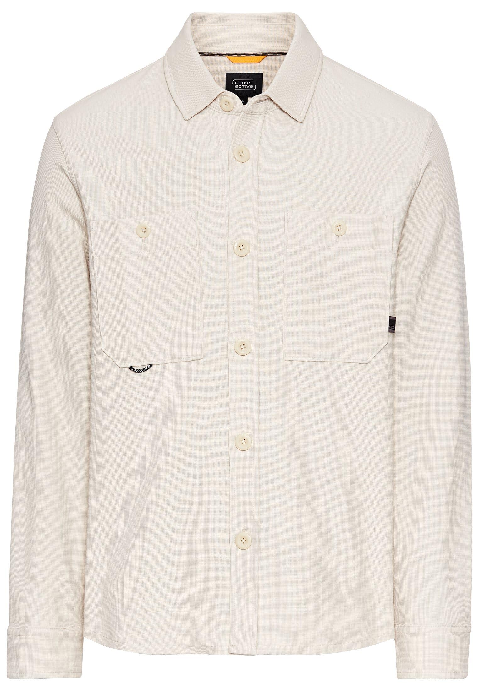 camel active Men's Herren Overshirt aus Reiner Baumwolle Beige, Menswear-3xl Shirt, 3XL