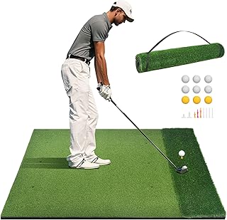 Golf Hitting Mat 5x4FT,Golf Practice Mats Non-Slip,Home Golf Turf Practice Mats for Indoor Outdoor,Thickened Golf Turf Mats