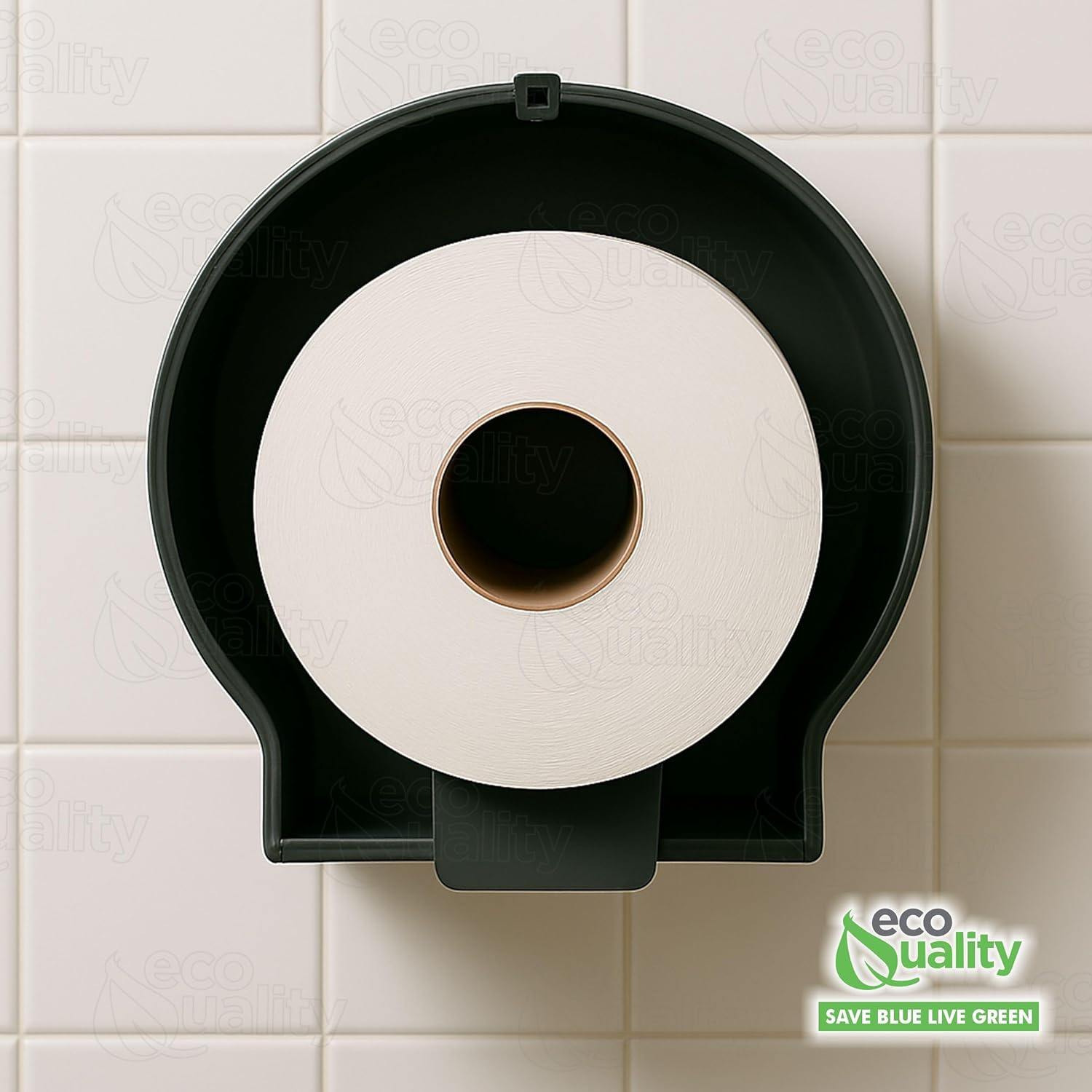 EcoQuality [12 Pack] Jumbo Roll Bathroom Tissue 2-Ply 9 inch Dia. White 1000 Feet Per Roll - Industrial Toilet Paper Dispenser Bath Tissue (12 Rolls)