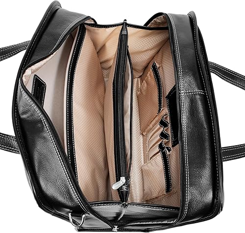 Miniatura 3 de Siamod, VERNAZZA, Carugetto, Cuero de Cachemira Napa, Maletín para portátil con ruedas desmontable patentado de 15 pulgadas, negro (45295)