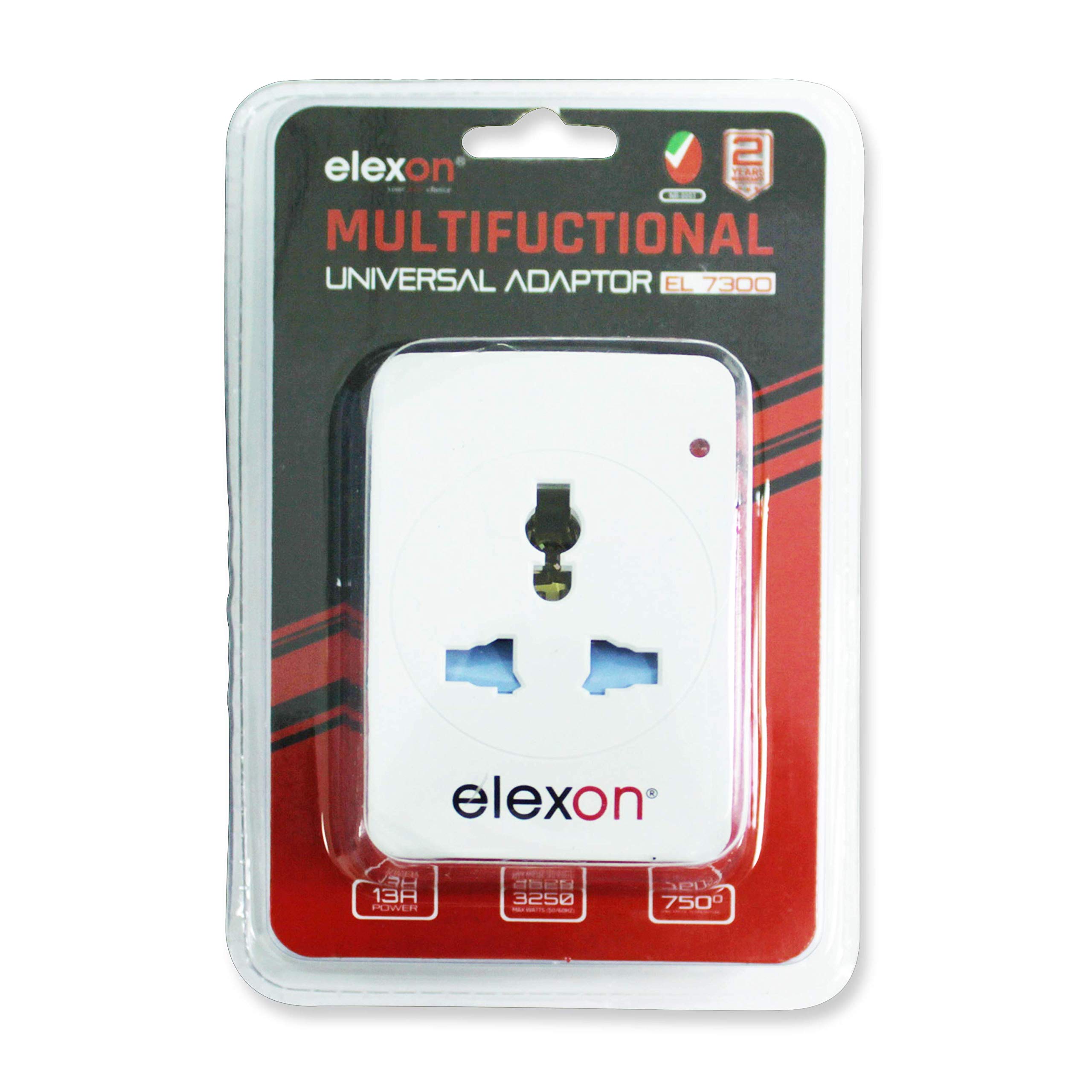 ELEXONMultifunctional Adaptor, International Power Adapter, Multi Adapter Worldwide, AC Outlet Power Plug Adapters for USA, Europe, UK & Asia - 150+ Countries (EL 7300)