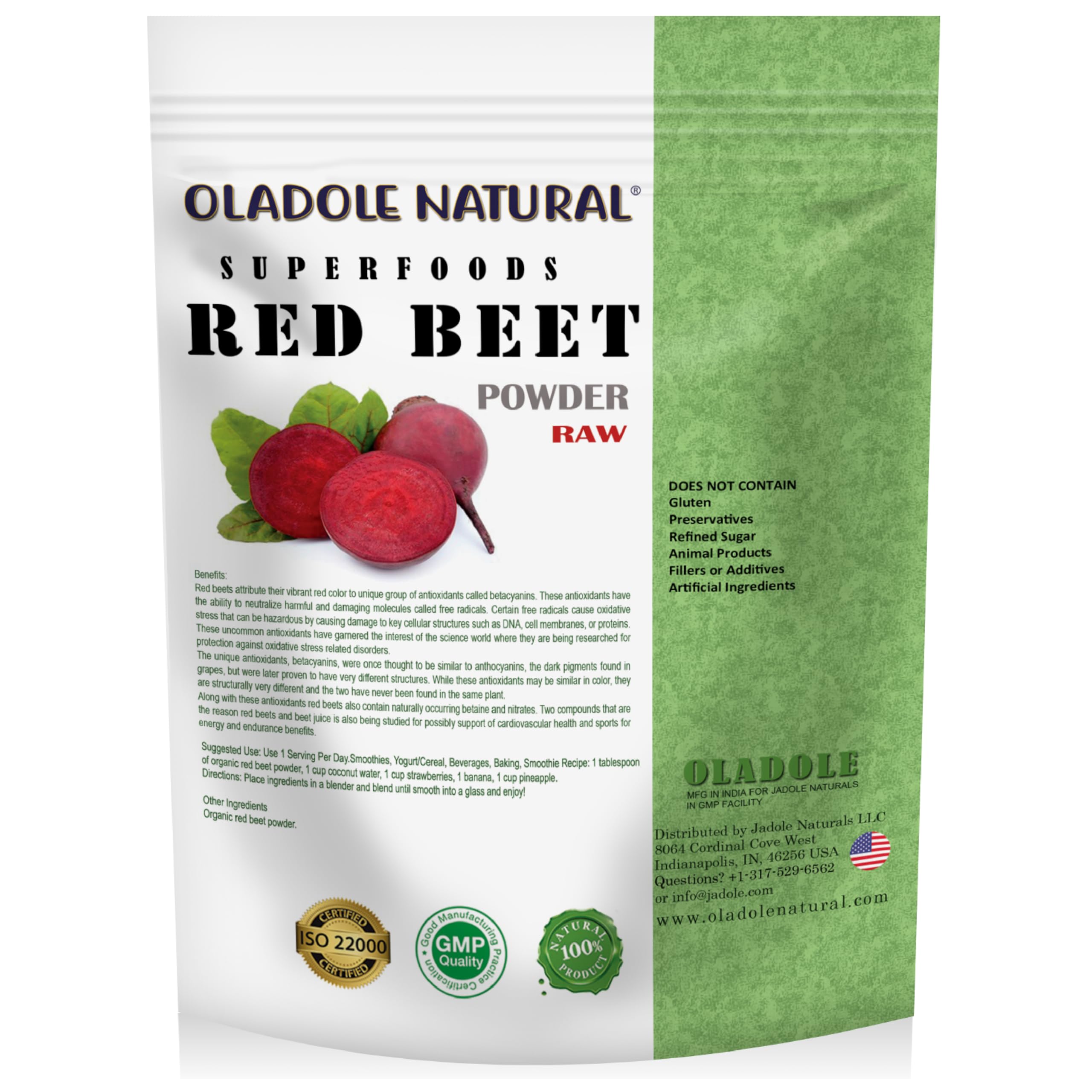 Oladole Natural Raw Organic Red Beet Root Powder- 100g | Premium Superfood For Energy, Blood Pressure Circulation & Immune Support | Rich in Antioxidants | Perfect for Smoothies & Juices | Non-GMO