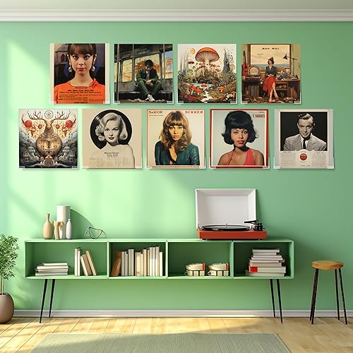 Miniatura 7 de Soporte para discos de vinilo transparente montado en la pared, estante flotante de acrílico para discos de álbumes, muestra tu lectura diaria de LP