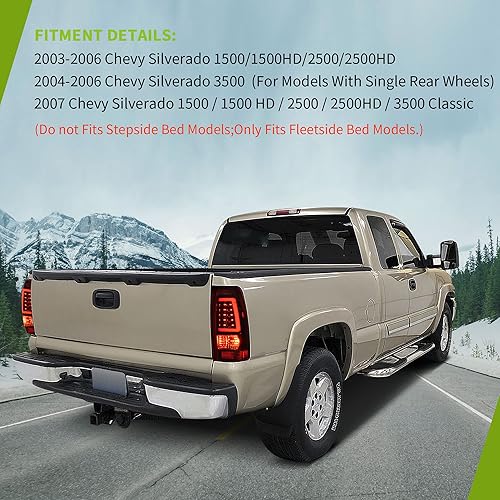 Miniatura 6 de AUTOSAVER88 Conjunto de luz trasera LED compatible con Chevy Silverado 15001500HD25002500HD, Silverado 3500 2004-2006, Silverado 3500 2004-2006,