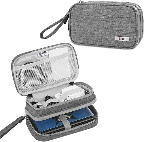BUBM Estuche de almacenamiento de doble compartimento compatible con 3DS3DS XLNew 2DS XL y accesorios, bolsa de transporte protectora, estuche