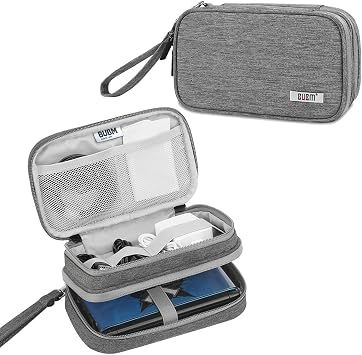 BUBM Double Compartment Storage Case Compatible with 3DS/3DS XL/New 2DS XL and Accessories, Protective Carrying Bag, Portable Travel Organizer Case,Gray