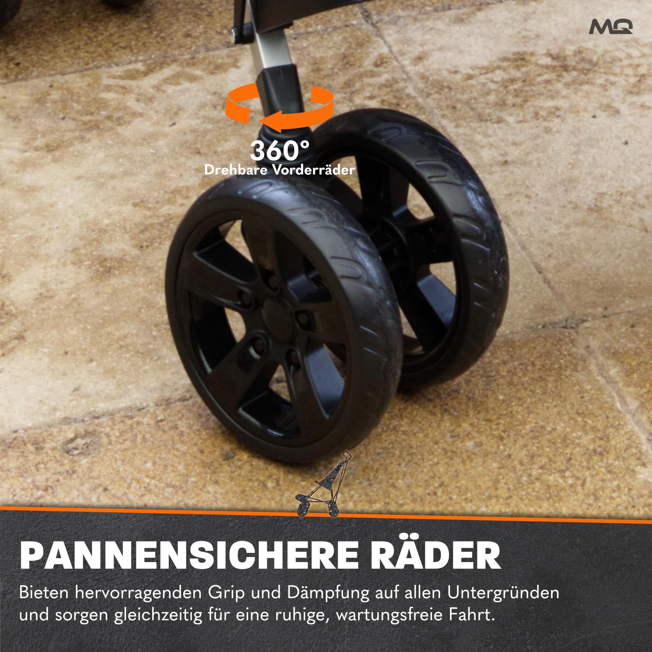 MobiQuip XL Reha-Buggy bis 50 kg Rehabilitations-Kinderwagen für Kinder mit besonderen Bedürfnissen Leichter, faltbarer Aluminiumrahmen Verstellbare Fußstütze 5-Punkt Sicherheitsgurt Sand