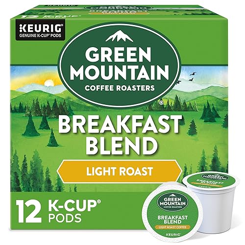 Green Mountain Coffee Roasters Cápsulas Keurig K-Cup de una sola porción de Breakfast Blend café tostado ligero 12 unidades