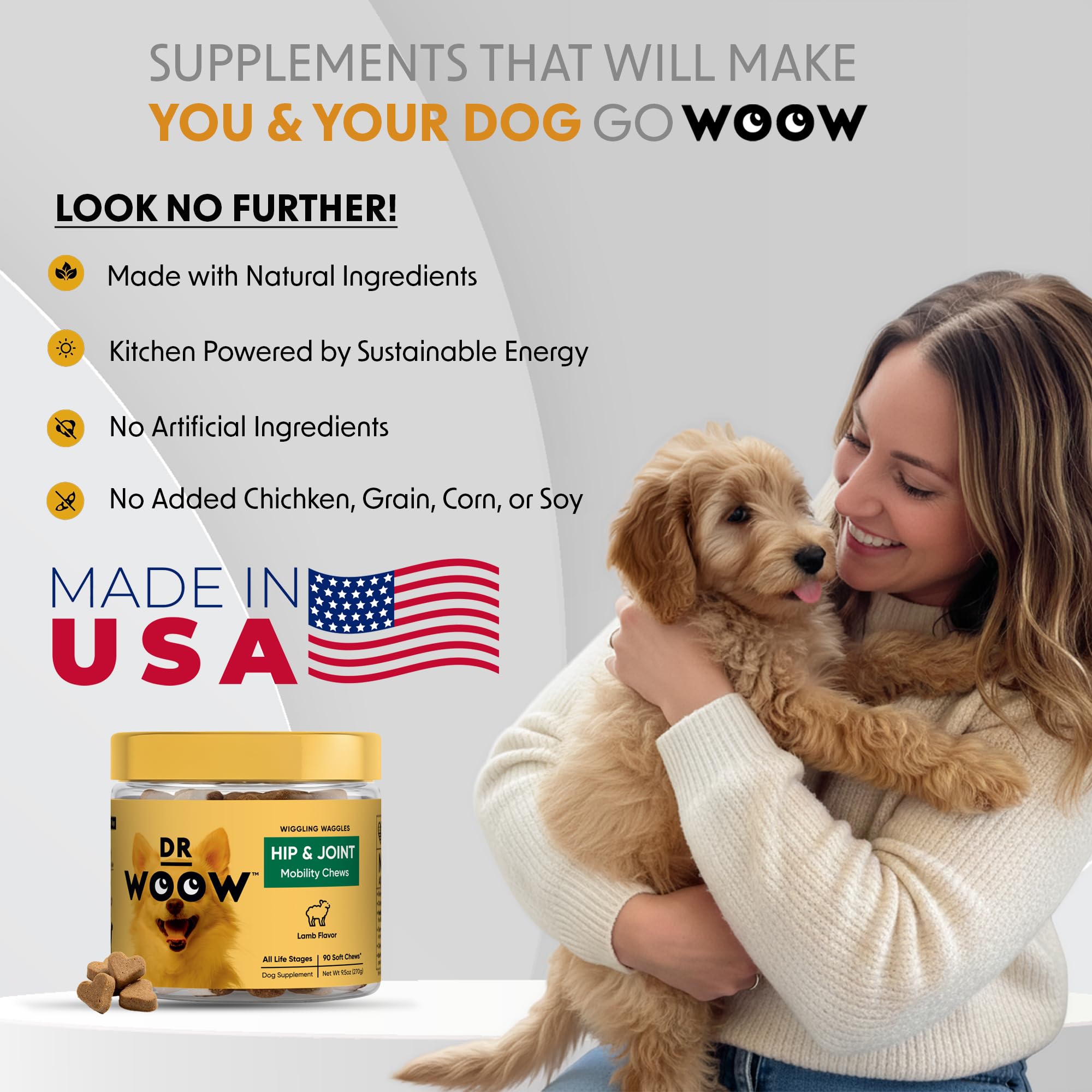 Hip & Joint Supplements for Dogs Soft Chews (90 CT) – Mobility Support + Joint Comfort & Flexibility – Glucosamine + MSM – Made in USA - image 4
