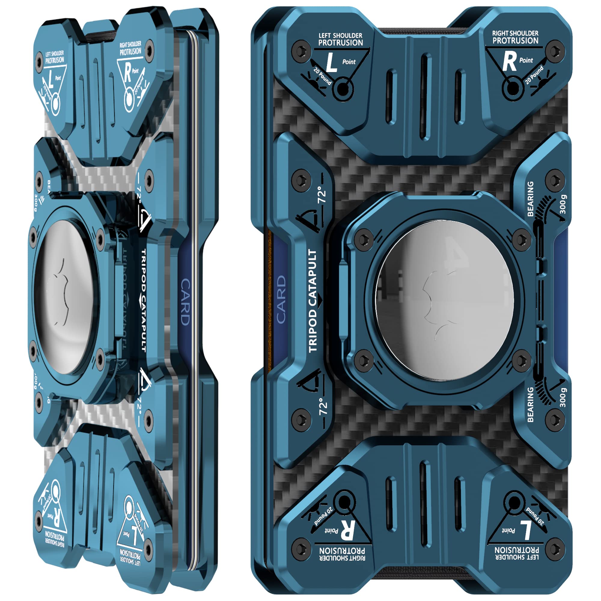 Elemax Slim Metal Minimalist Wallet For Men - Carbon Fiber Airtag Wallet Men Aluminum - Magsafe Wallet With Airtag Holder RFID Blocking