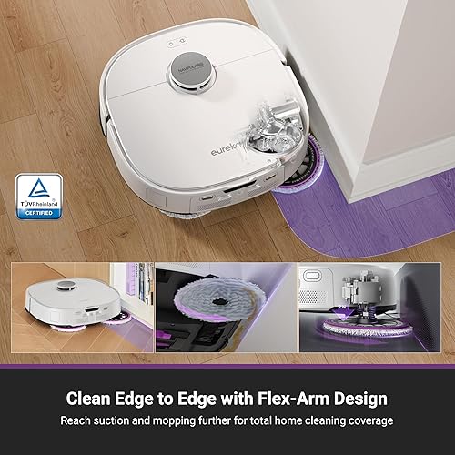 Miniatura 6 de Eureka J15 Pro Ultra Robot Aspirador y trapeador con base de vaciado automático, succión de 16,200 Pa, mopa de diseño de brazo flexible, trapeador