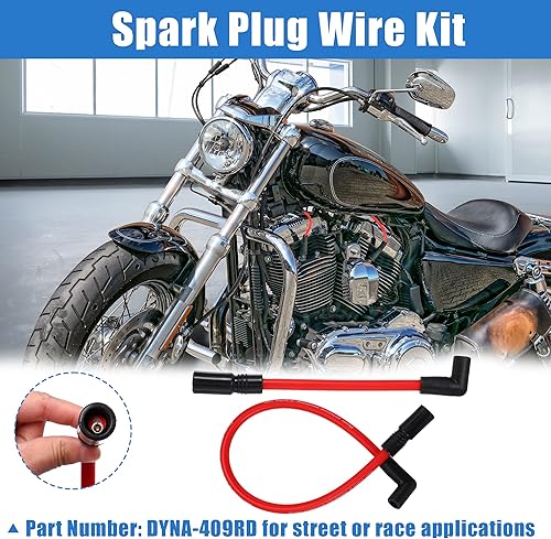 Miniatura 2 de Motoforti Kit de cables de bujía de 0.409 in y 0.394 in para Harley Davidson Big Twin FXD Dyna 2000-2017 para Harley-Davidson Softail 1999-2017