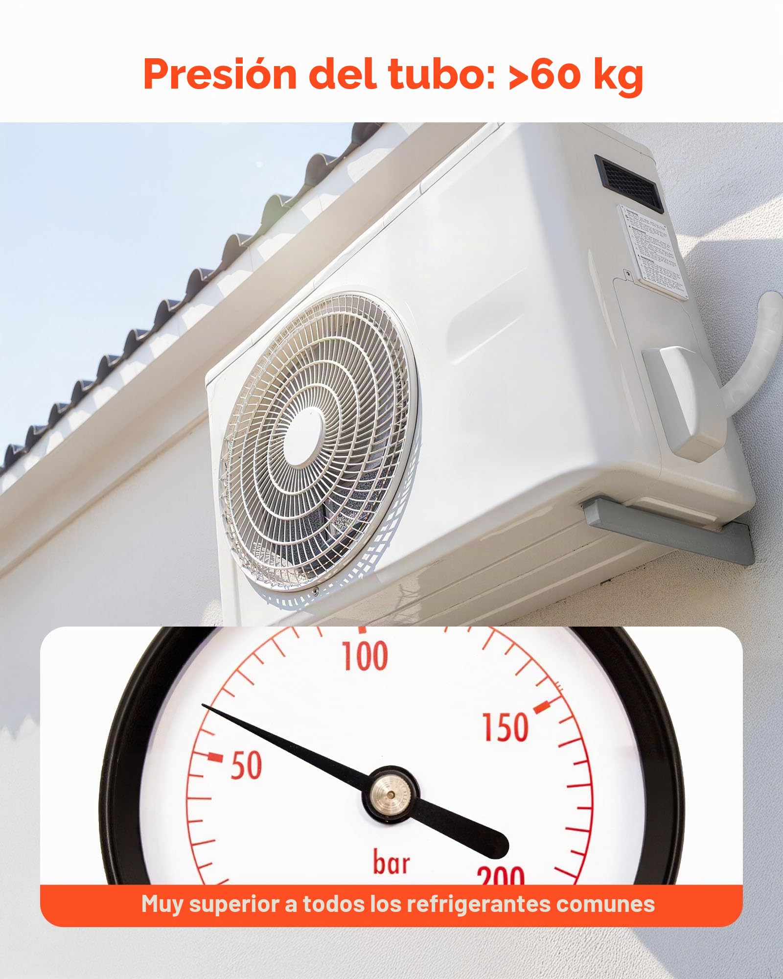 VEVOR Conducto Refrigerante de Cobre Largo de 30,48 m, Tubo de Cobre Aislado Diámetro Exterior 9,5 mm y 15,9 mm, para Sistema de Mini-split de Aire Acondicionado, Tubo de Bobina Aislante de PE