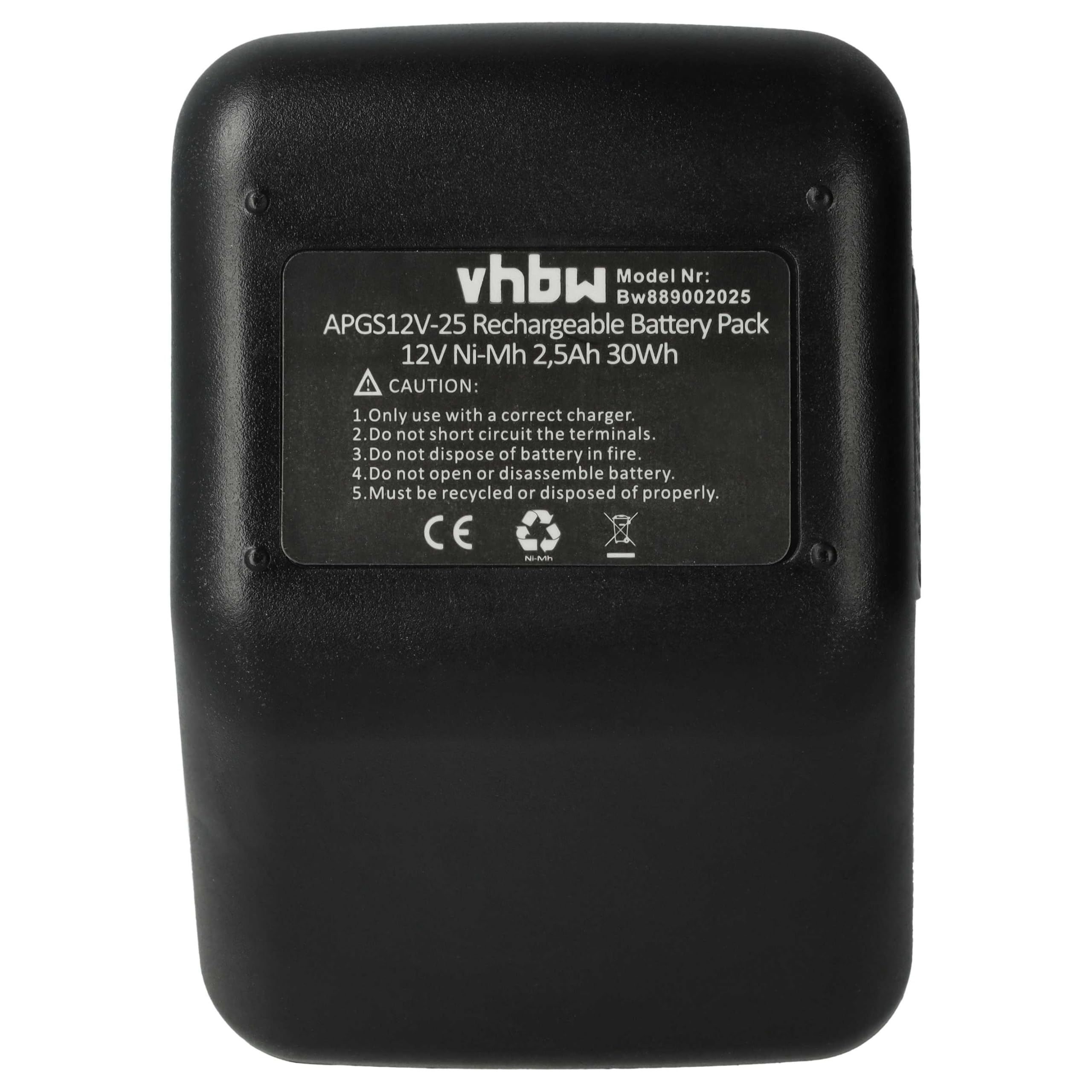 vhbw Batería Compatible con Gesipa Punchbird 12 V Herramienta, Herramienta colocación Remaches Ciegos (2500 mAh, NiMH, 12 V)