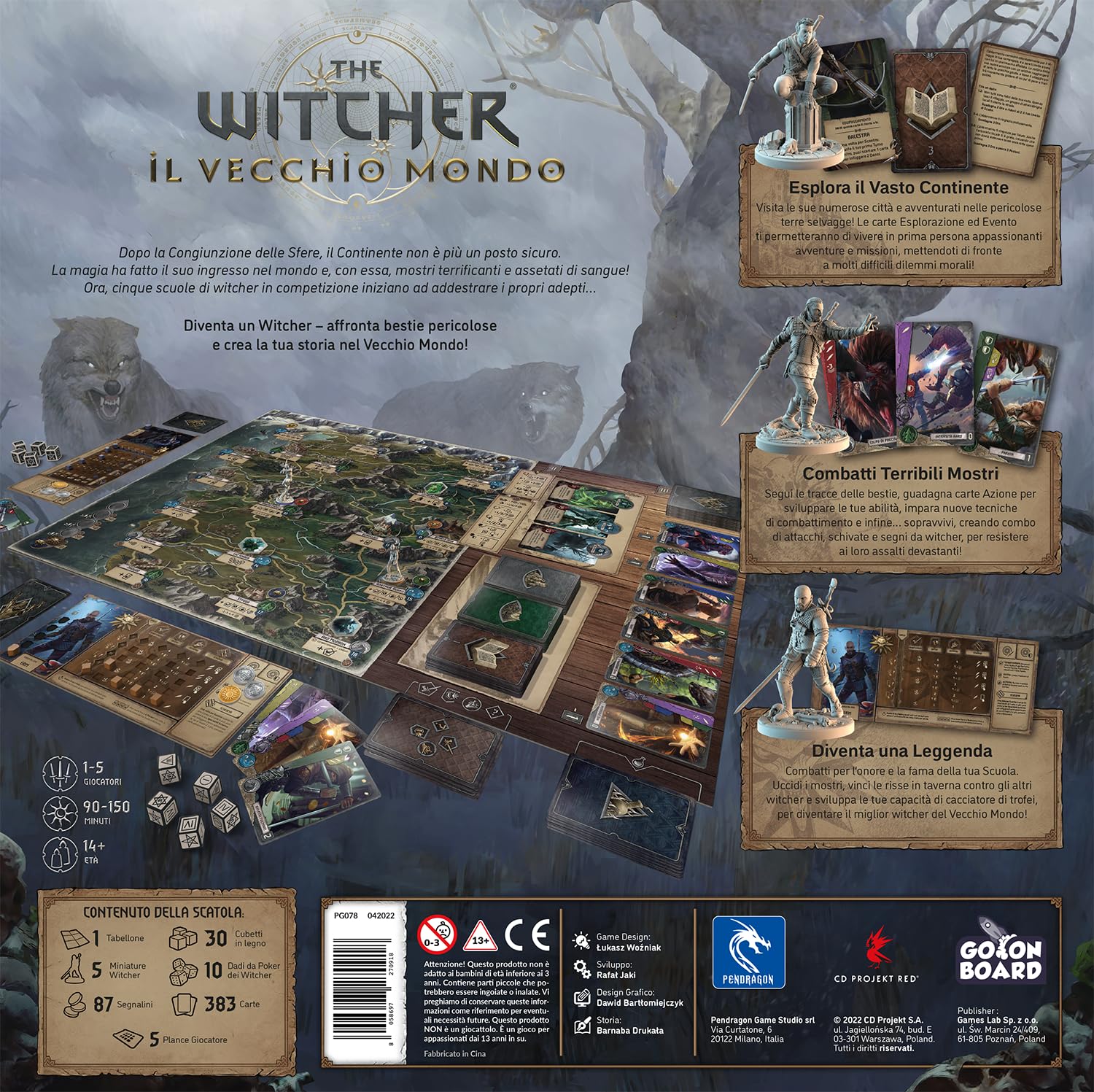 Pendragon - The Witcher - Il Vecchio Mondo | Edizione italiana |Gioco da tavolo | Età 14+ | 1-5 Giocatori
