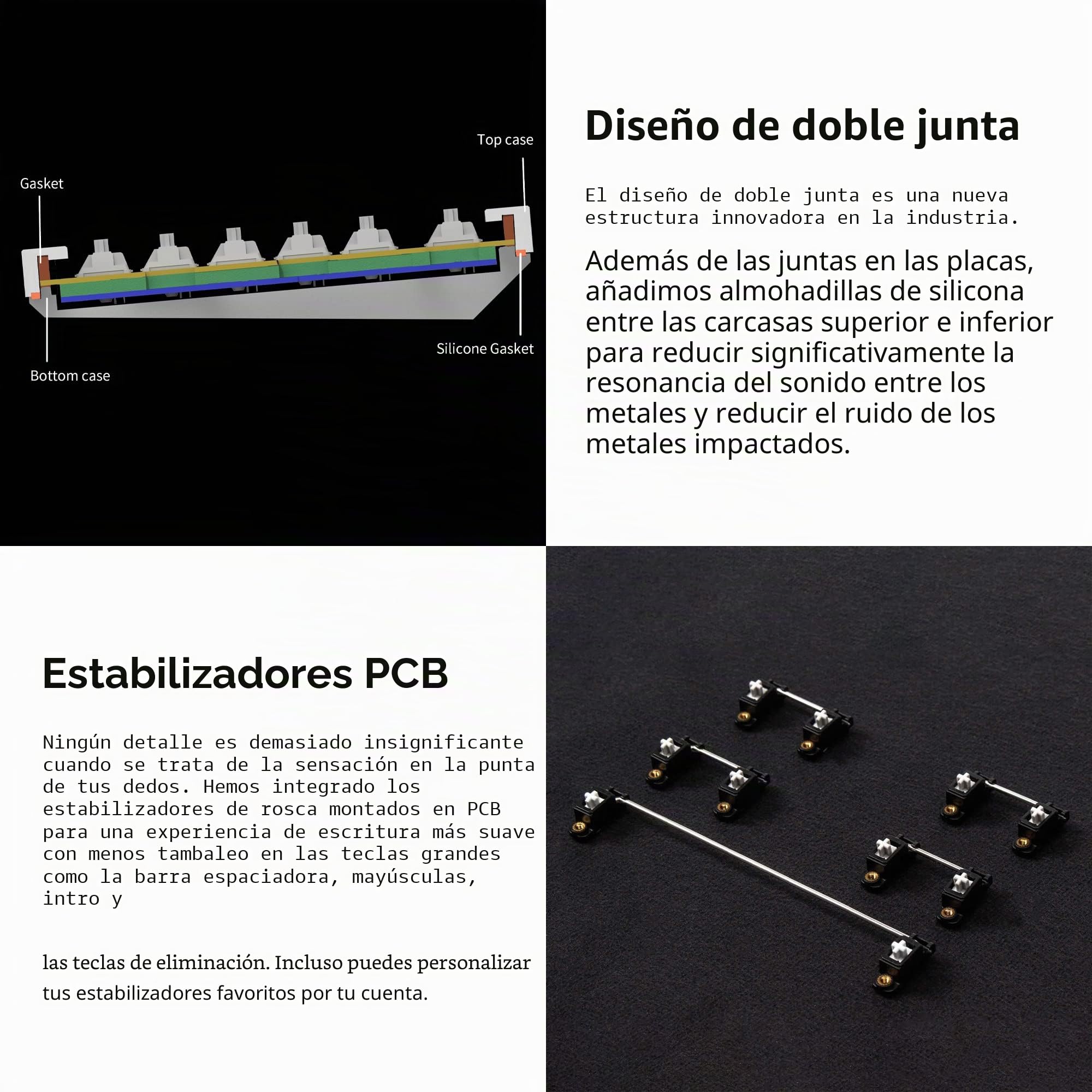 Keychron Q10 Pro Kit de Teclado Mecánico Alice 75% ISO, Cuerpo de Aluminio CNC, Programable QMK, RGB, Bluetooth 5.1, Kit de Juegos Barebone, para Interruptores de 3/5 Pines, Mac y Windows - Gris