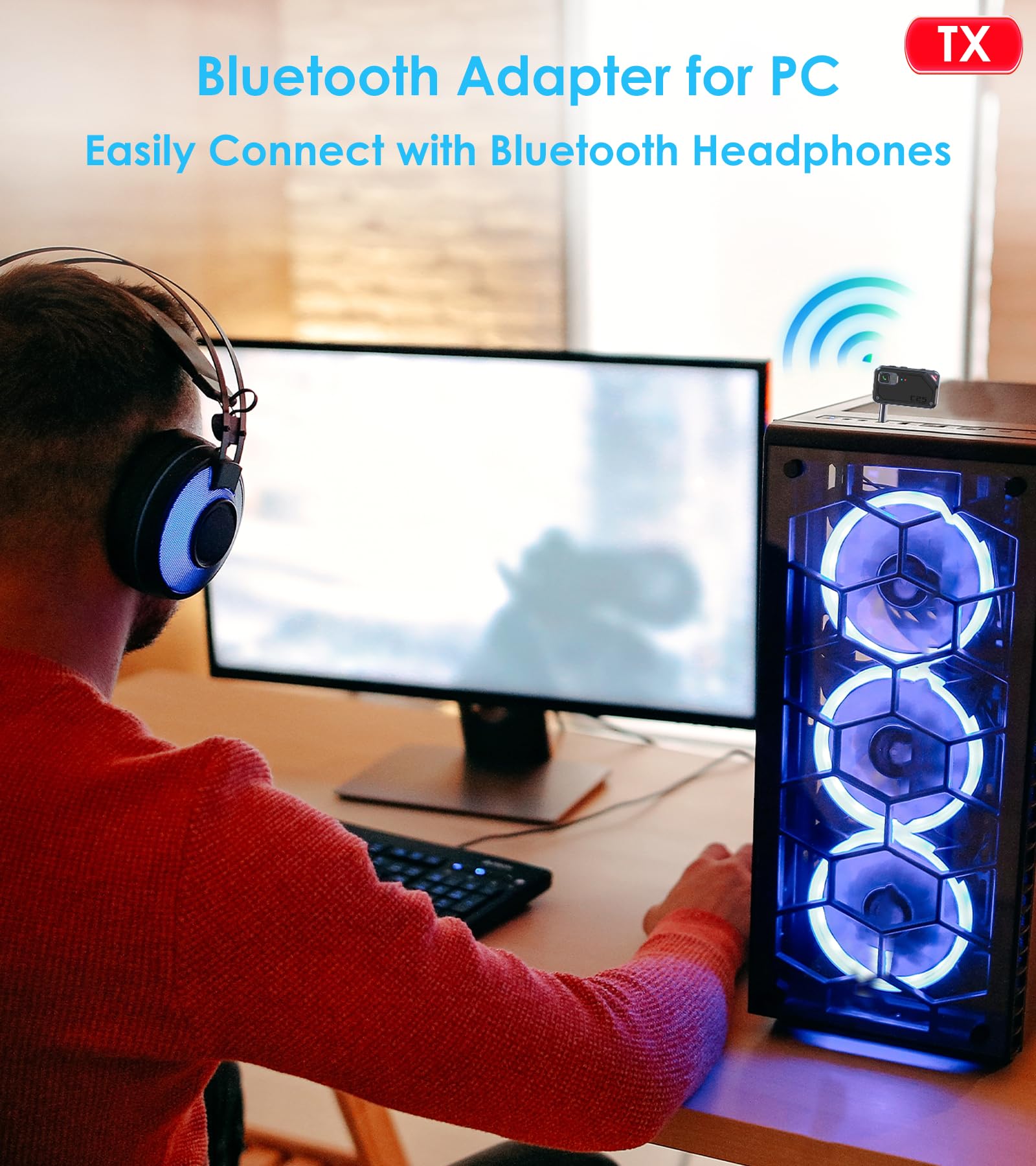 KAIY - Receptor de transmisor Bluetooth, adaptador AUX Bluetooth para coche, transmisor Bluetooth para televisión, avión, auriculares, receptor Bluetooth para adaptador estéreo de coche, adaptador AUX