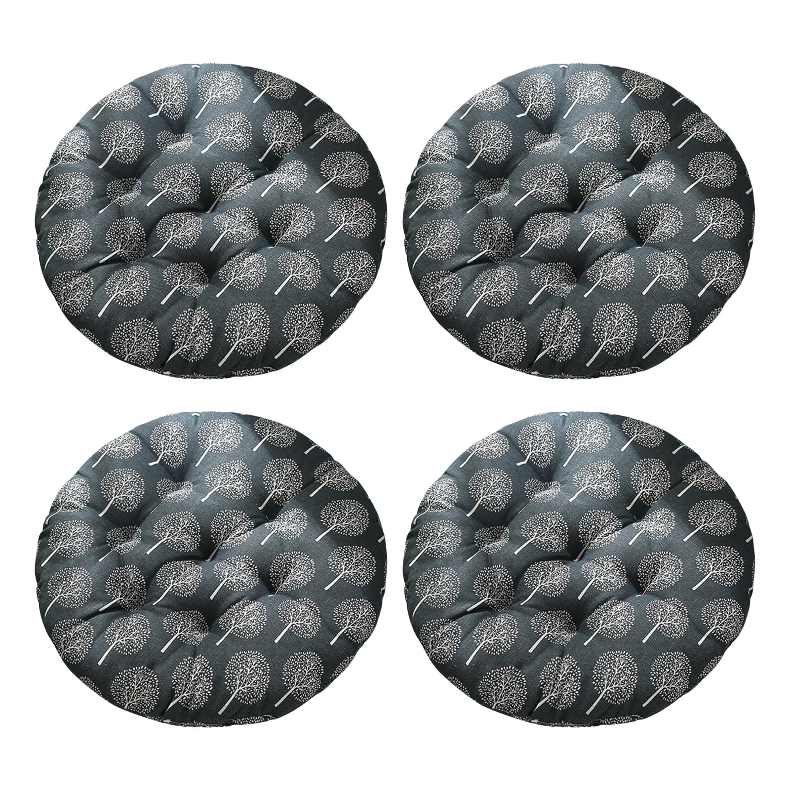Aliuciku Set of 4 Seat Pads, Thick Round Tatami Chair Cushions for Dining Kitchen Office(B-18,40x40cm)