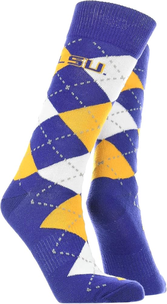Amazon.com: LSU Tigers Argyle Dress Socks (Purple/Gold, Large) - Purple/Gold,Large  : Sports & Outdoors