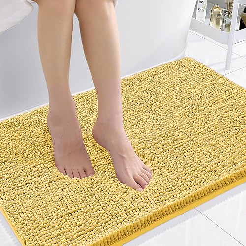 smiry - Alfombra de baño de felpilla de lujo, extra suave y absorbente, alfombra de baño, lavable a máquina, alfombra de felpa antideslizante para