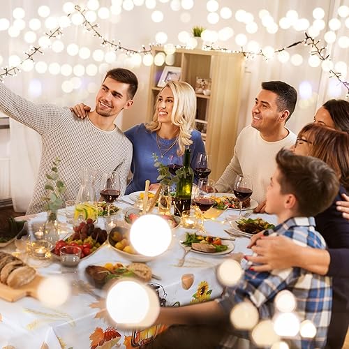 Miniatura 7 de Peryiter Mantel de otoño de 54 x 108 pulgadas, mantel rectangular de Acción de Gracias, cosecha de otoño, calabaza, mantel de Acción de Gracias,