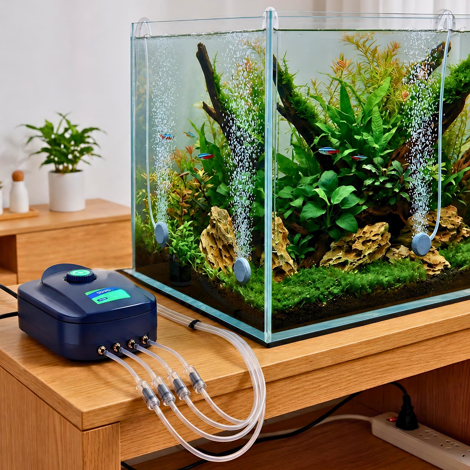 Sobo SB-948 Air Pump for Aquarium Fish Tank with Free Airtube and Air Stone | 4 Outlet | Power : 8W | Output : 4 * 3L/min | Pressure : 0.02Mpa-image-24