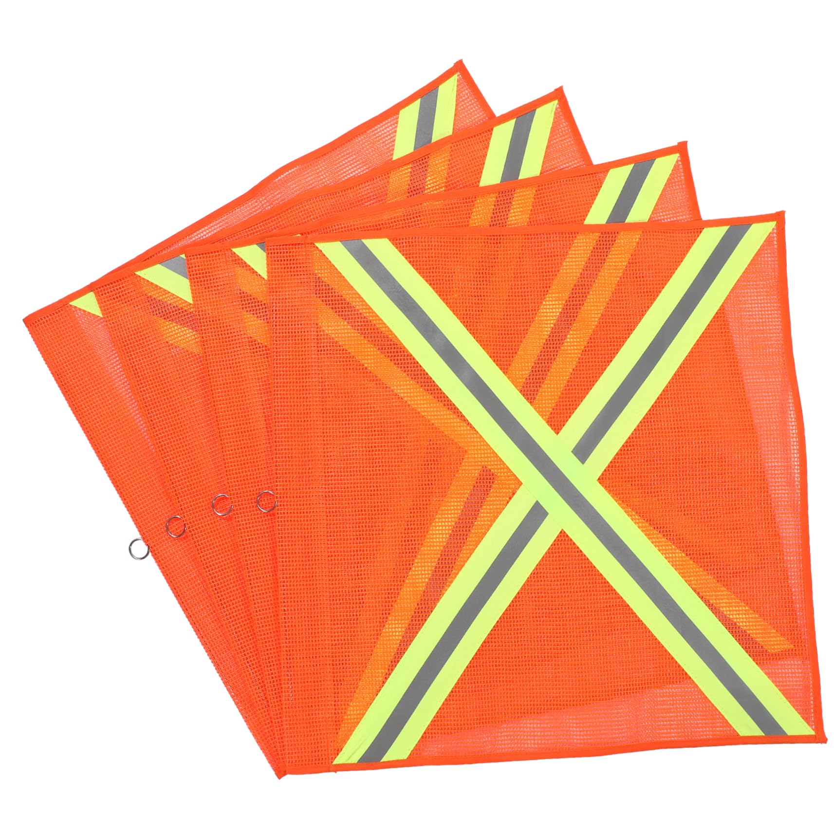 Unomor 4 Pcs High Visibility Reflective Safety Flags Emergency Flags for Trucks Trailers and Vehicles Material for Outdoor Use for Road Work and
