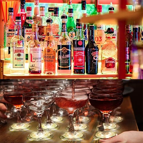 Miniatura 4 de AHIER - Posavasos LED, 12 posavasos LED para bebida, luces LED para botellas, luces LED adhesivas para fiestas, bodas, bar (blanco cálido)