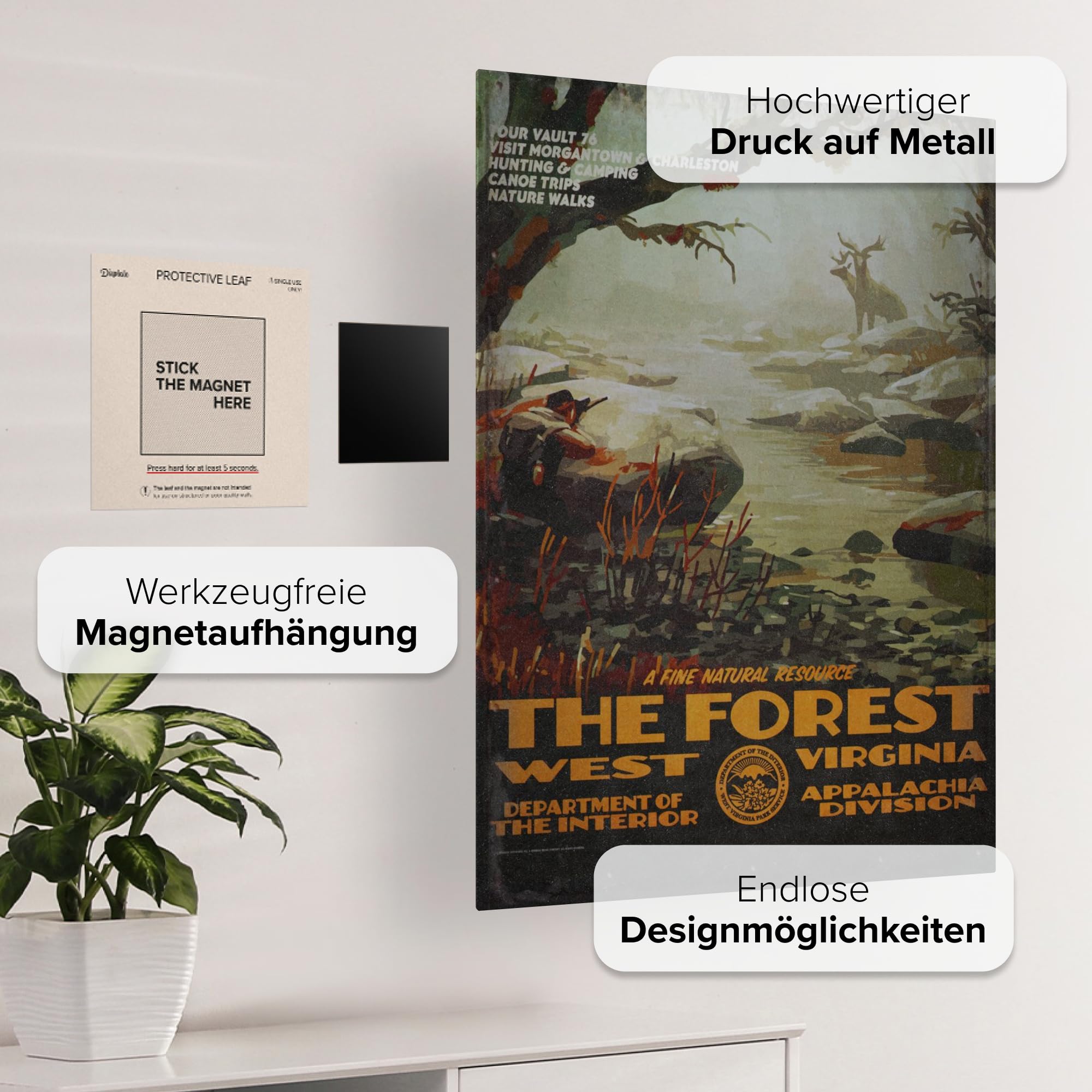 Displate - Poster In Metallo - Montato a Magnete - Fallout - The Forest