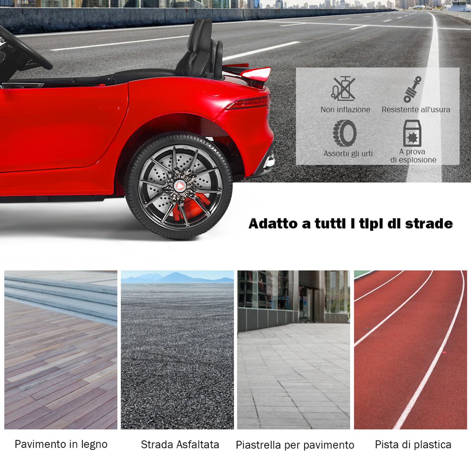COSTWAY Jaguar Auto Elettrico 12 V per Bambini, Macchina Elettrica con Telecomando, con Luci Musica Storia, Avvio Lento, Velocità 3-5 km/h (Rosso)