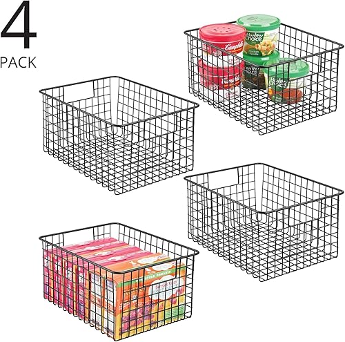 Miniatura 2 de mDesign - Canasta de alambre de metal, para organizar y almacenar alimentos