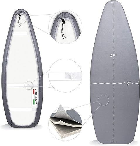 Fundas para tabla de planchar de 18 x 49 pulgadas, duraderas almohadillas de silicona reflectantes Alumitek PRO resistentes al calor y a las