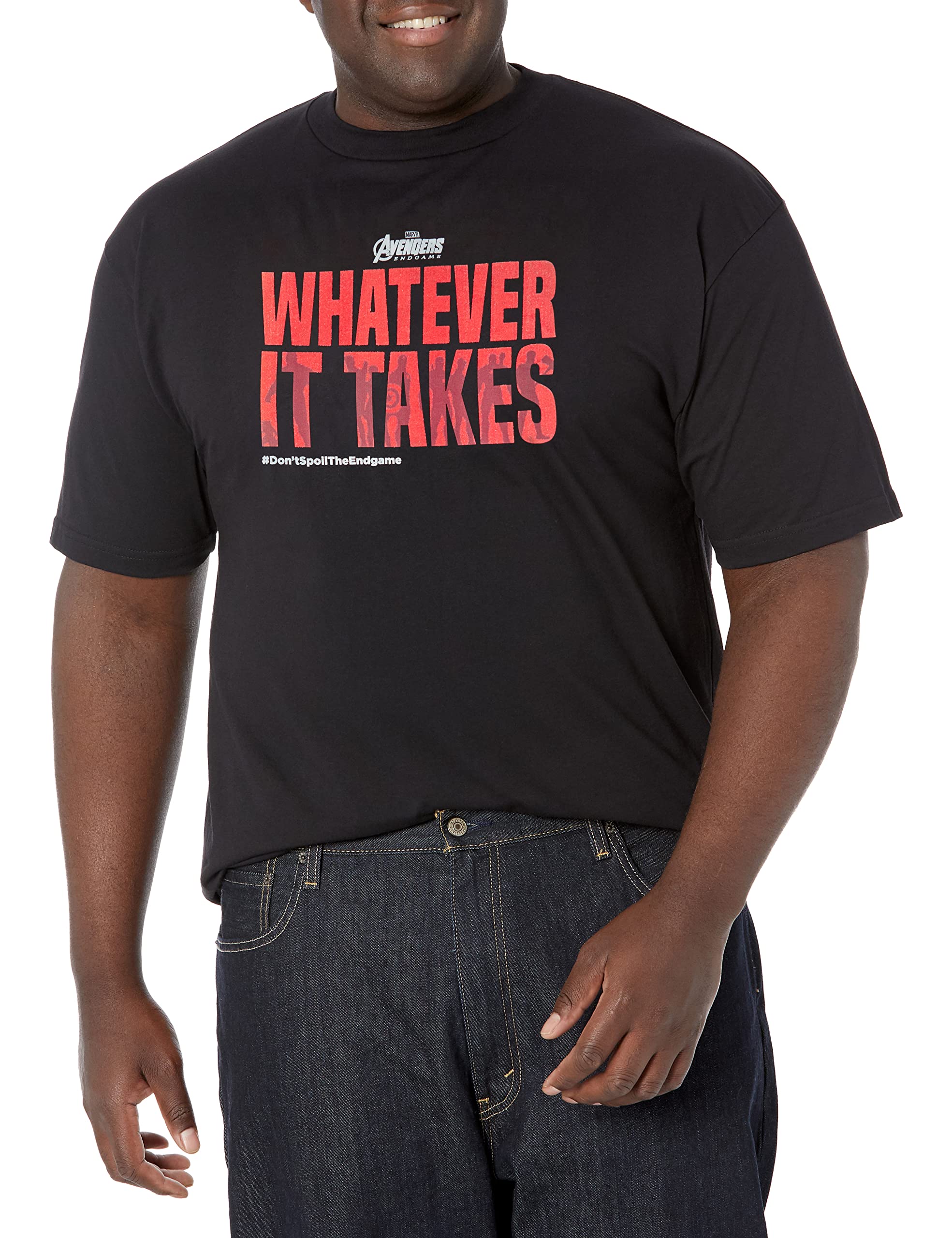 Marvel Big & Tall Takes Spoilers Men's Tops Short Sleeve Tee Shirt, Black, X-Large