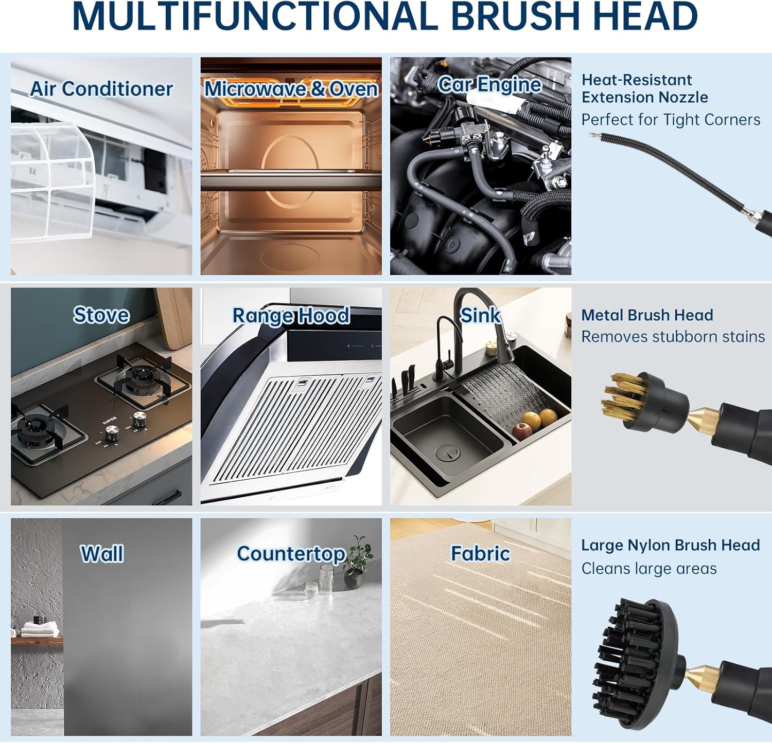 NiHome 2500W Handheld High Pressure Steam Cleaner, Portable High-Temperature Pressurized Steam Cleaner, 1400mL Large Capacity for Cleaning, w/Nozzles & Brushes for Home Kitchen Bathroom Wall Carpets