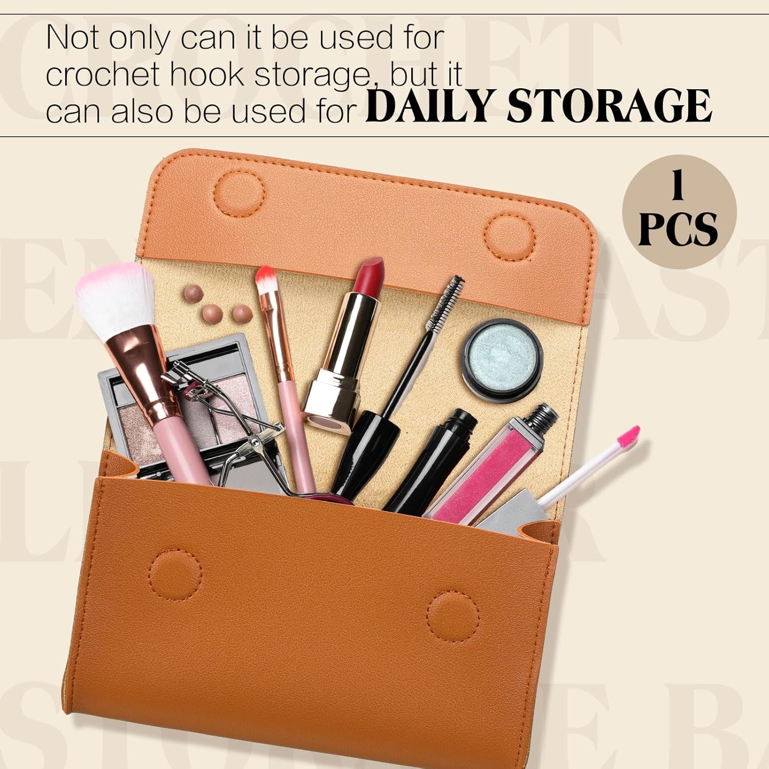 SilTriangle Valentine's Day Crochet Gifts for Crochet Lovers Crocheters in My Spare Time Leather Crocheting Storage Bag Funny Hook Case Gift for Crocheters Galentines Women Men Who Love Crocheting - Image 6