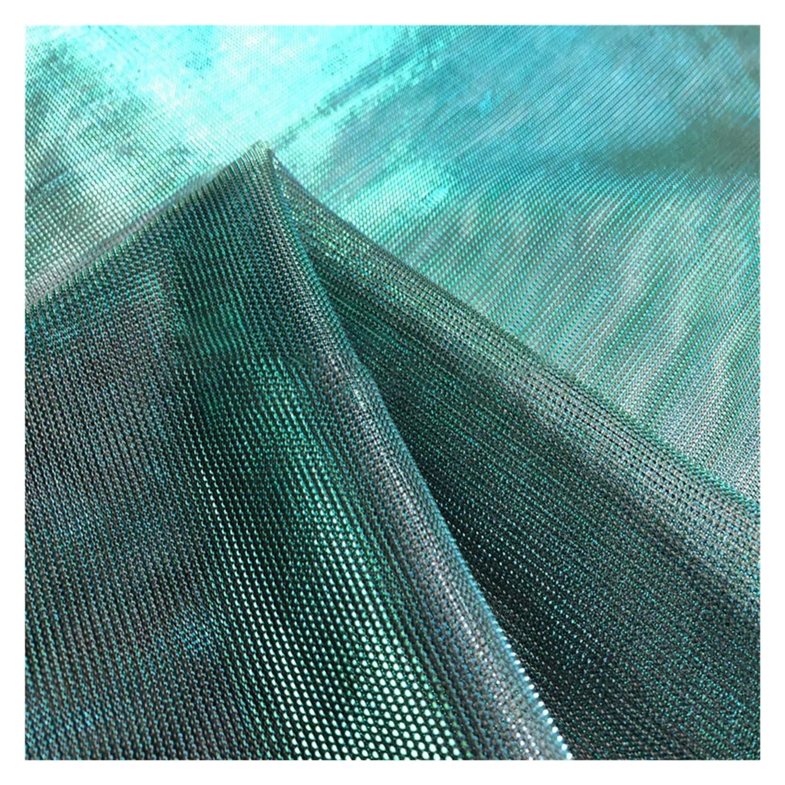 Ytbhshxz Green Fabric Glitter， Fashionable Polyester Mesh Fabric Multicolor 100X150cm(Green)