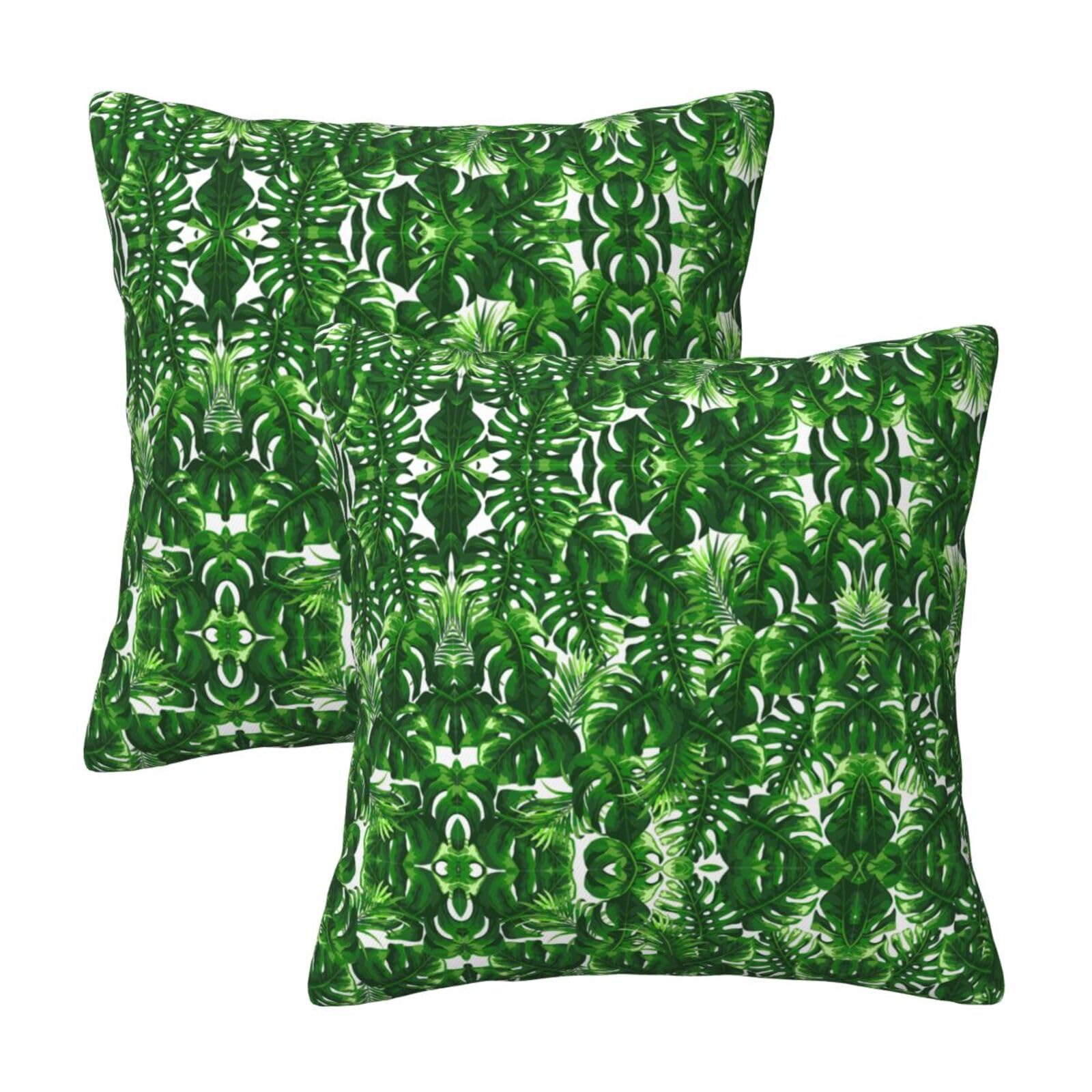 Kfjghhl Monstera Deliciosa Banana Palm Throw Pillow Covers Decorative Farmhouse Couch Pillow Case 4 Sizes Square Cushion Pillcase