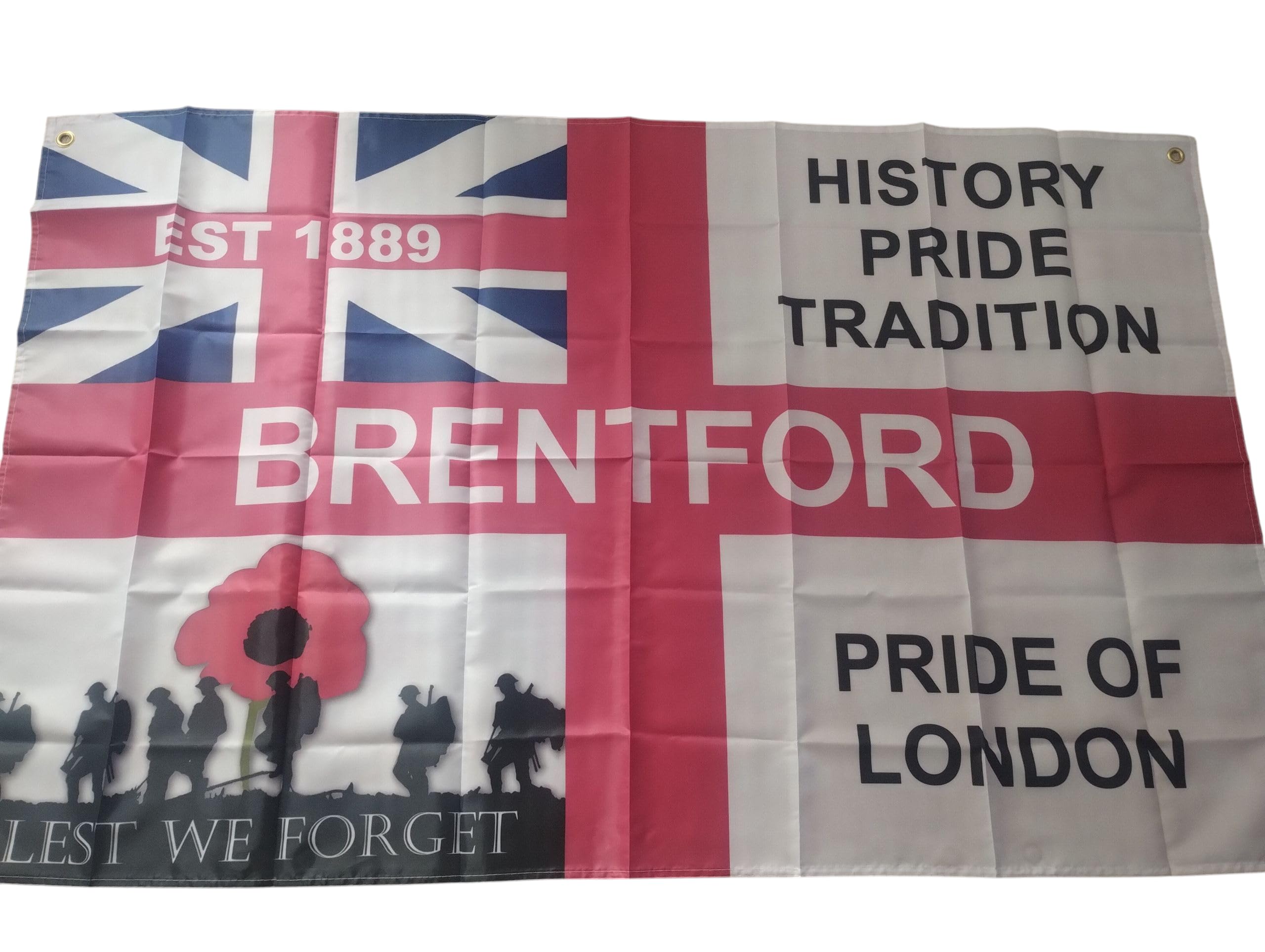 Brentford FC design flag 5 x 3 St George's cross