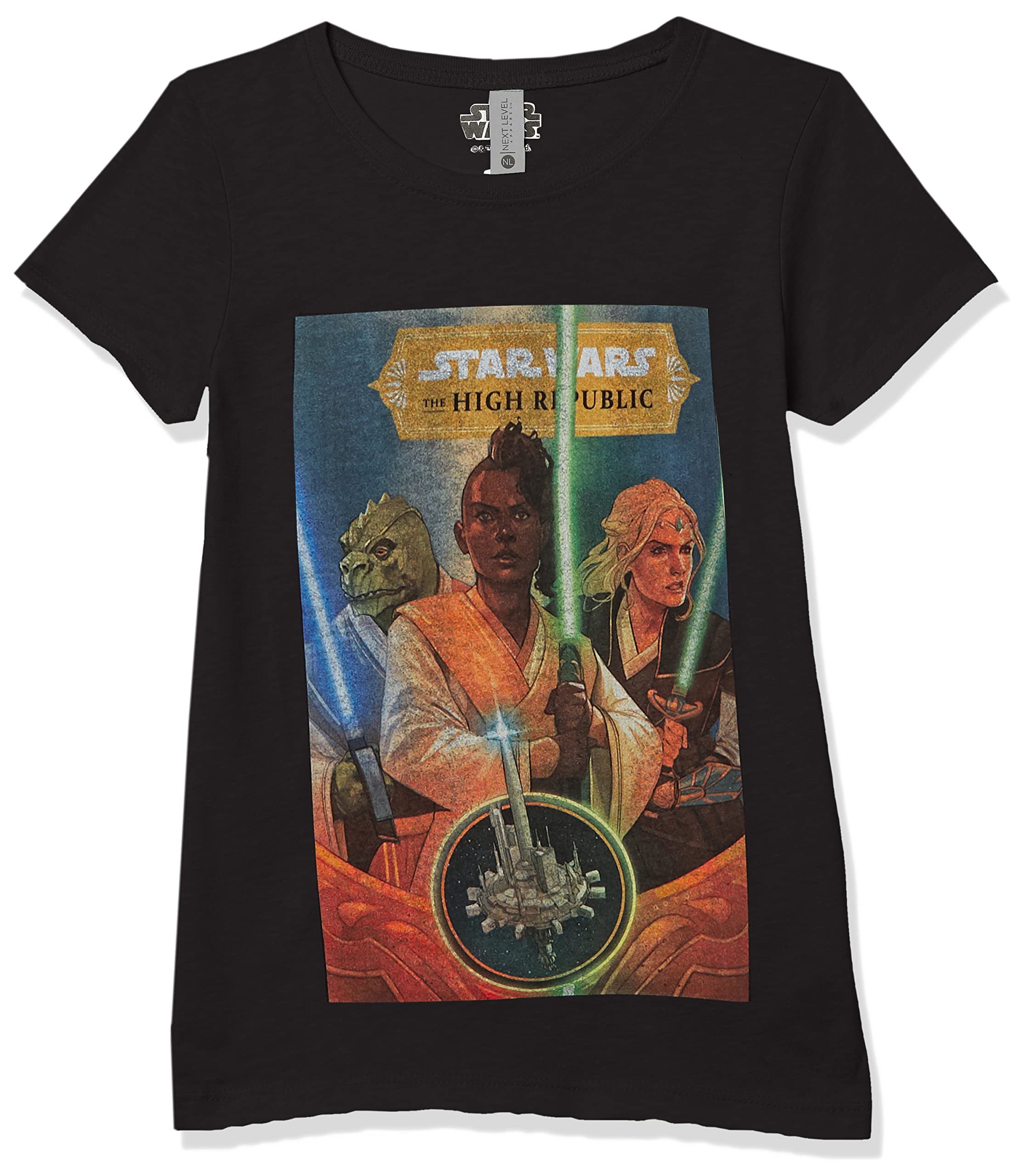 Star Wars Girl's Hero Cover T-Shirt Black, X-Small